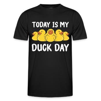 Rubber Ducks Bathroom Yellow Duck - Men's Functional T-Shirt - black - Front - AI Model Male 178 dark (178cm)
