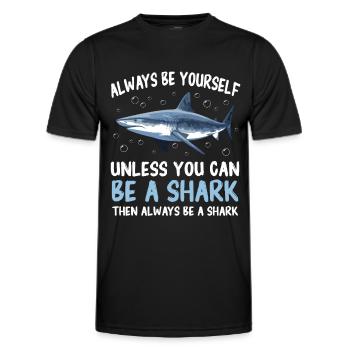 Requin, Océan, Requin tigre, Animal, Poisson - T-shirt sport Homme - noir - Devant - AI Model Male 178 dark (178cm)