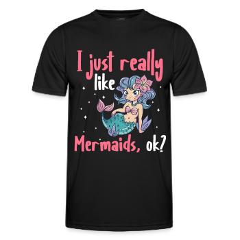 Mermaid Fable Mermaids Fairy Tale - Men's Functional T-Shirt - black - Front - AI Model Male 178 dark (178cm)