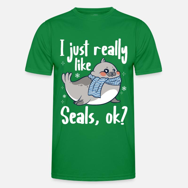 Robbe Robben Tier Seelöwe Männer Funktions-T-Shirt