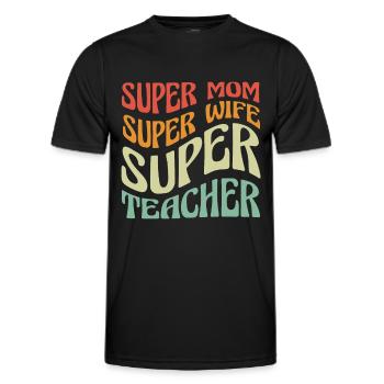 Teacher School Teacher Teacher Teacher - Men's Functional T-Shirt - black - Front - AI Model Male 178 dark (178cm)