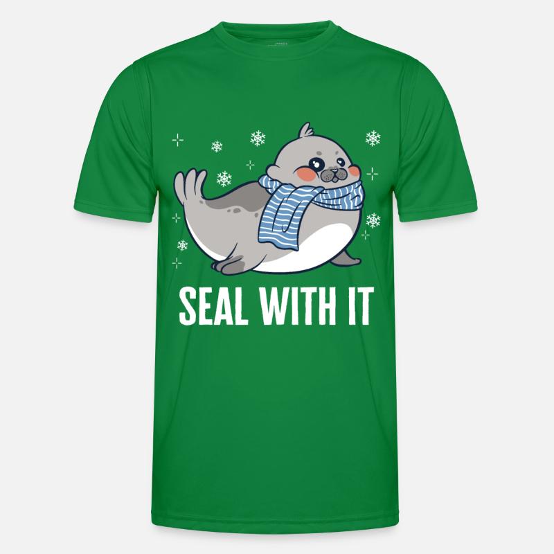 Robbe Robben Tier Seelöwe Männer Funktions-T-Shirt