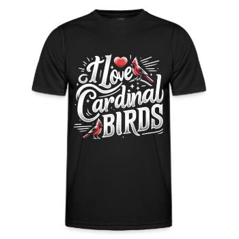 Cardinal Rouge Cardinal Oiseau Rouge Cardinal - T-shirt sport Homme - noir - Devant - AI Model Male 178 dark (178cm)