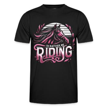Horse Riding Horse Riding Horse Riding Jump Riding - Men's Functional T-Shirt - black - Front - AI Model Male 178 dark (178cm)