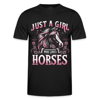Horse Riding Horse Riding Horse Riding Jump Riding - Men's Functional T-Shirt - black - Front - AI Model Male 178 dark (178cm)