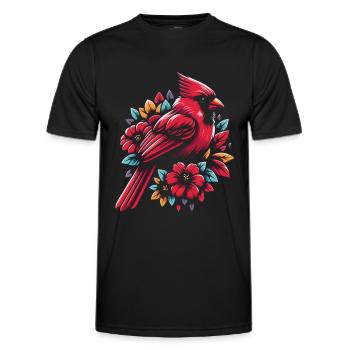 Cardinal Rouge Cardinal Oiseau Rouge Cardinal - T-shirt sport Homme - noir - Devant - AI Model Male 178 dark (178cm)