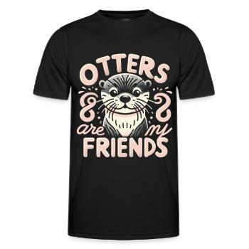 Loutre Loutre Loutre de mer - T-shirt sport Homme - noir - Devant - AI Model Male 178 dark (178cm)