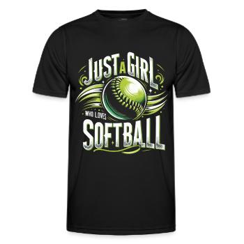 Softball Sport Softball Spieler - Männer Funktions-T-Shirt - Schwarz - Vorne - AI Model Male 178 dark (178cm)