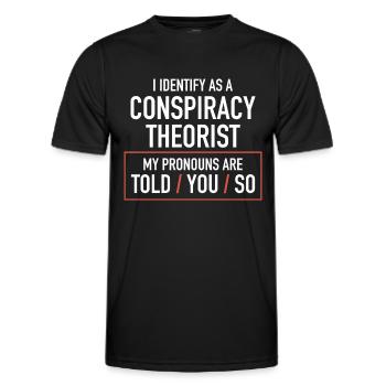 Conspiracy theorist conspiracy theory - Men's Functional T-Shirt - black - Front - AI Model Male 178 dark (178cm)
