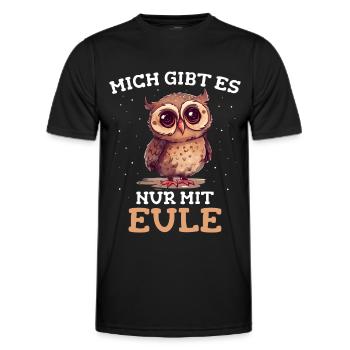 Night Owl, Owl, Owl, Bird - Men's Functional T-Shirt - black - Front - AI Model Male 178 dark (178cm)