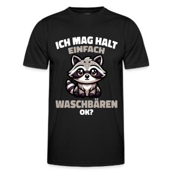 Waschbär Tier Barbados-Waschbär - Männer Funktions-T-Shirt - Schwarz - Vorne - AI Model Male 178 dark (178cm)