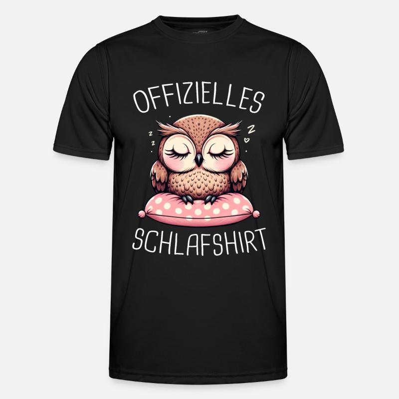 Nachteule Eule Eulen Vogel - Männer Funktions-T-Shirt - Schwarz