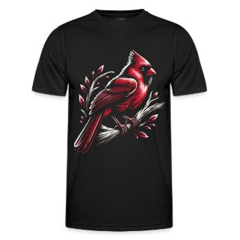 Cardinal Rouge Cardinal Oiseau Rouge Cardinal - T-shirt sport Homme - noir - Devant - AI Model Male 178 dark (178cm)