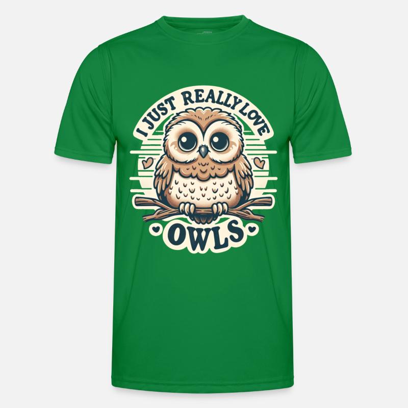 Eule Vogel Tier Eulen Männer Funktions-T-Shirt