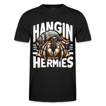 Crab Hermit Crab Crab - Men's Functional T-Shirt - black - Front - AI Model Male 178 dark (178cm)