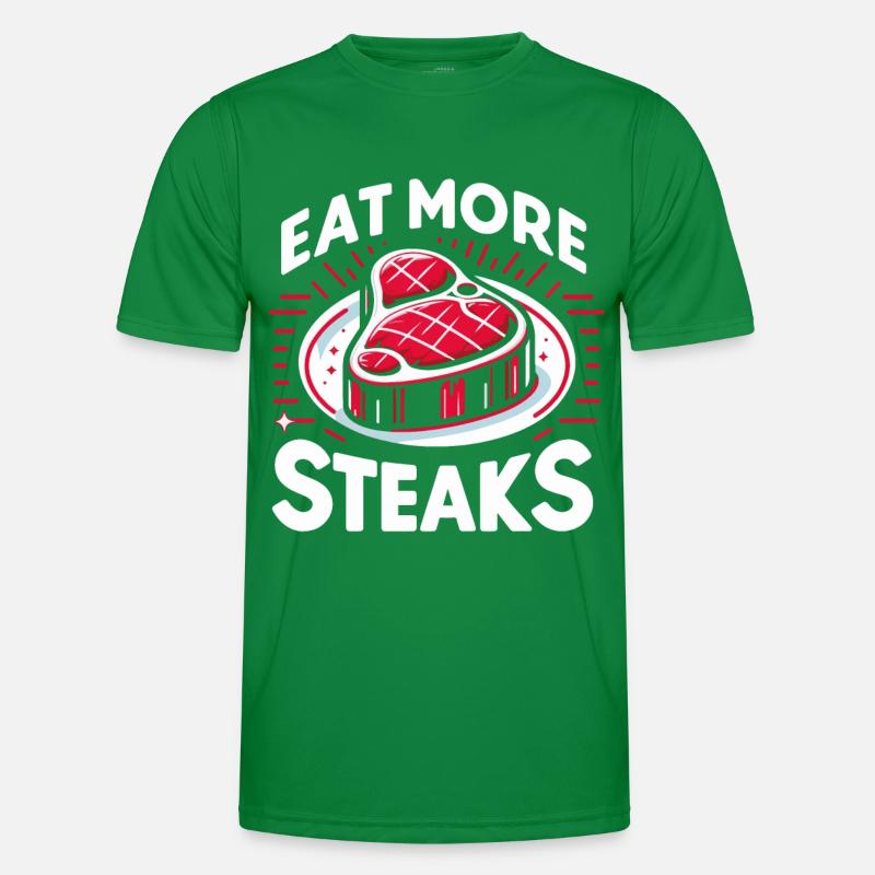Steak Fleisch Grillen Männer Funktions-T-Shirt
