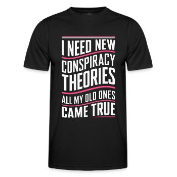 Conspiracy theorist conspiracy theory - Men's Functional T-Shirt - black - Front - AI Model Male 178 dark (178cm)