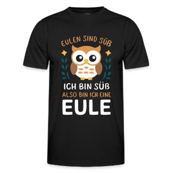 Night Owl, Owl, Owl, Bird - Men's Functional T-Shirt - black - Front - AI Model Male 178 dark (178cm)
