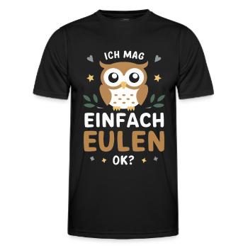 Night Owl, Owl, Owl, Bird - Men's Functional T-Shirt - black - Front - AI Model Male 178 dark (178cm)