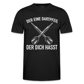 Darts Darts Darts Players Darts - Men's Functional T-Shirt - black - Front - AI Model Male 178 dark (178cm)
