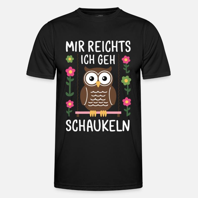 Nachteule Eule Eulen Vogel - Männer Funktions-T-Shirt - Schwarz
