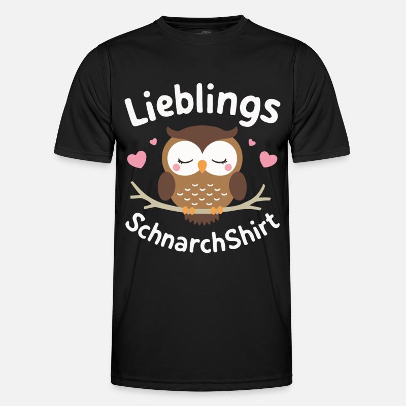 Nachteule Eule Eulen Vogel - Männer Funktions-T-Shirt - Schwarz