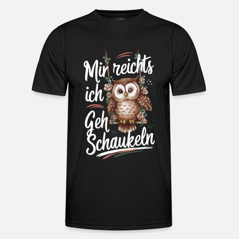 Nachteule Eule Eulen Vogel - Männer Funktions-T-Shirt - Schwarz