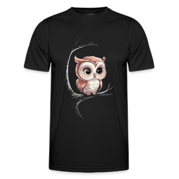 Night Owl, Owl, Owl, Bird - Men's Functional T-Shirt - black - Front - AI Model Male 178 dark (178cm)
