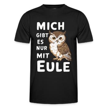 Night Owl, Owl, Owl, Bird - Men's Functional T-Shirt - black - Front - AI Model Male 178 dark (178cm)