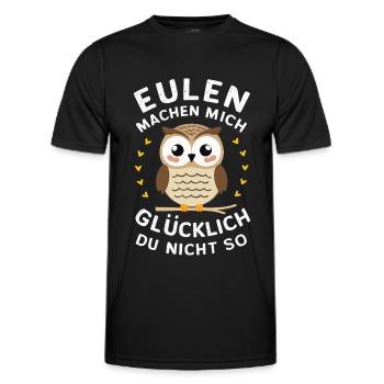 Night Owl, Owl, Owl, Bird - Men's Functional T-Shirt - black - Front - AI Model Male 178 dark (178cm)