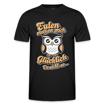 Night Owl, Owl, Owl, Bird - Men's Functional T-Shirt - black - Front - AI Model Male 178 dark (178cm)