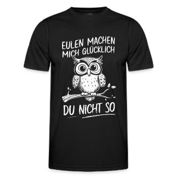 Night Owl, Owl, Owl, Bird - Men's Functional T-Shirt - black - Front - AI Model Male 178 dark (178cm)