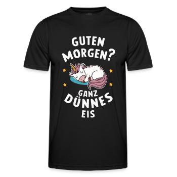 Einhorn Einhörner Fabelwesen Mystisch - Männer Funktions-T-Shirt - Schwarz - Vorne - AI Model Male 178 dark (178cm)