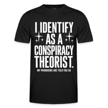 Conspiracy theorist Conspiracy theory - Men's Functional T-Shirt - black - Front - AI Model Male 178 dark (178cm)