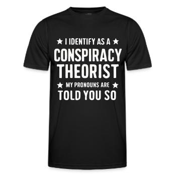 Conspiracy theorist Conspiracy theory - Men's Functional T-Shirt - black - Front - AI Model Male 178 dark (178cm)