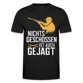 Chasseur Chasse Chasse Vêtements de chasse - T-shirt sport Homme - noir - Devant - AI Model Male 178 dark (178cm)