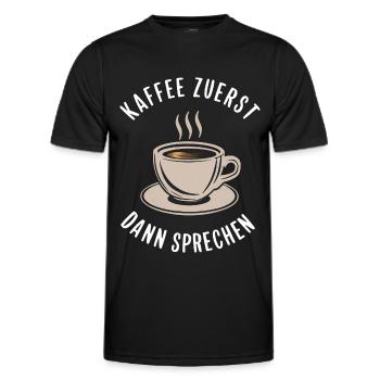 Coffee Coffee Coffee Drinkers Coffee Lovers - Men's Functional T-Shirt - black - Front - AI Model Male 178 dark (178cm)