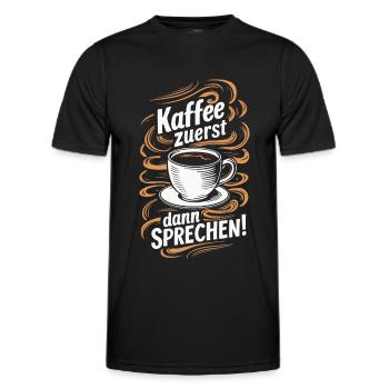 Coffee Coffee Coffee Drinkers Coffee Lovers - Men's Functional T-Shirt - black - Front - AI Model Male 178 dark (178cm)