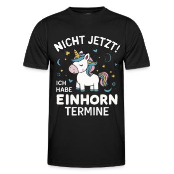 Einhorn Einhörner Fabelwesen Mystisch - Männer Funktions-T-Shirt - Schwarz - Vorne - AI Model Male 178 dark (178cm)