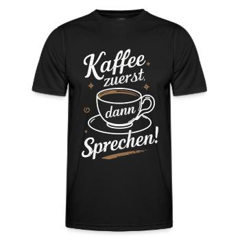 Coffee Coffee Coffee Drinkers Coffee Lovers - Men's Functional T-Shirt - black - Front - AI Model Male 178 dark (178cm)