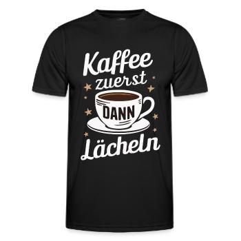 Coffee Coffee Coffee Drinkers Coffee Lovers - Men's Functional T-Shirt - black - Front - AI Model Male 178 dark (178cm)