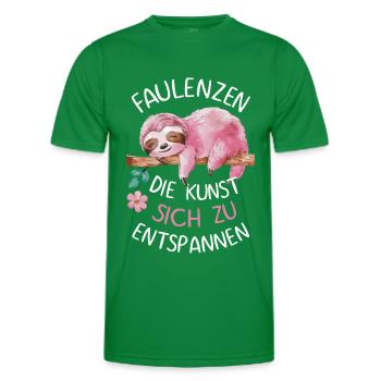 Faultier Faultiere Tier Schlafen Faul - Männer Funktions-T-Shirt - Kelly Green - Vorne - AI Model Male 178 dark (178cm)