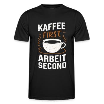 Coffee Coffee Coffee Drinkers Coffee Lovers - Men's Functional T-Shirt - black - Front - AI Model Male 178 dark (178cm)