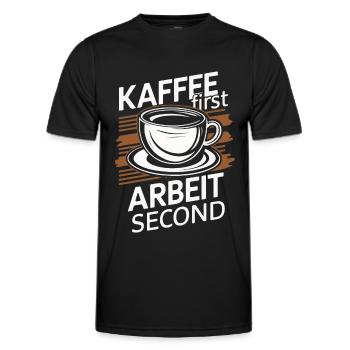 Coffee Coffee Coffee Drinkers Coffee Lovers - Men's Functional T-Shirt - black - Front - AI Model Male 178 dark (178cm)