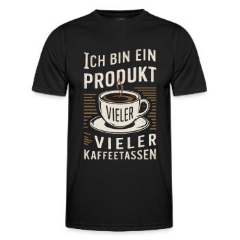 Coffee Coffee Coffee Drinkers Coffee Lovers - Men's Functional T-Shirt - black - Front - AI Model Male 178 dark (178cm)