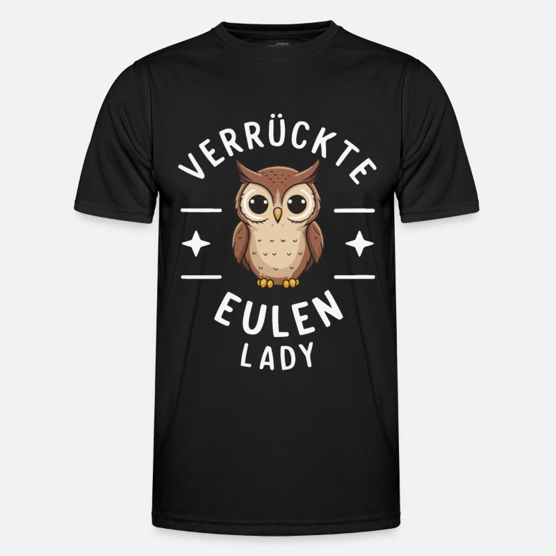 Nachteule Eule Eulen Vogel - Männer Funktions-T-Shirt - Schwarz