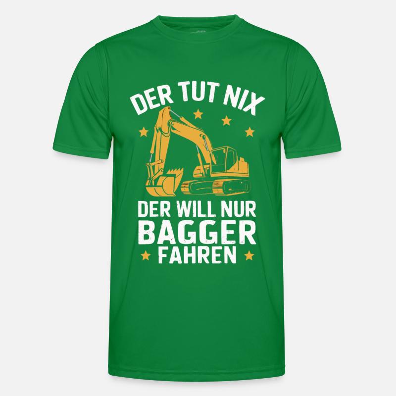 Baggerfahrer Bauarbeiter Baustelle Baumaschine Männer Funktions-T-Shirt