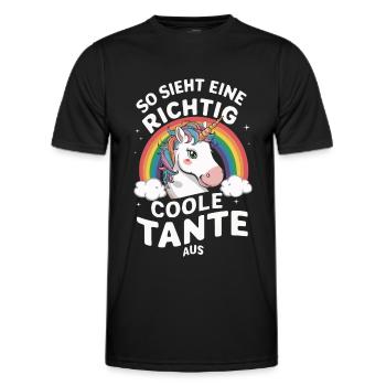 Aunt aunts family godmother - Men's Functional T-Shirt - black - Front - AI Model Male 178 dark (178cm)