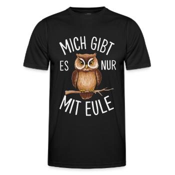 Night Owl Owl Owl Bird - Men's Functional T-Shirt - black - Front - AI Model Male 178 dark (178cm)