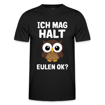 Night Owl Owl Owl Bird - Men's Functional T-Shirt - black - Front - AI Model Male 178 dark (178cm)
